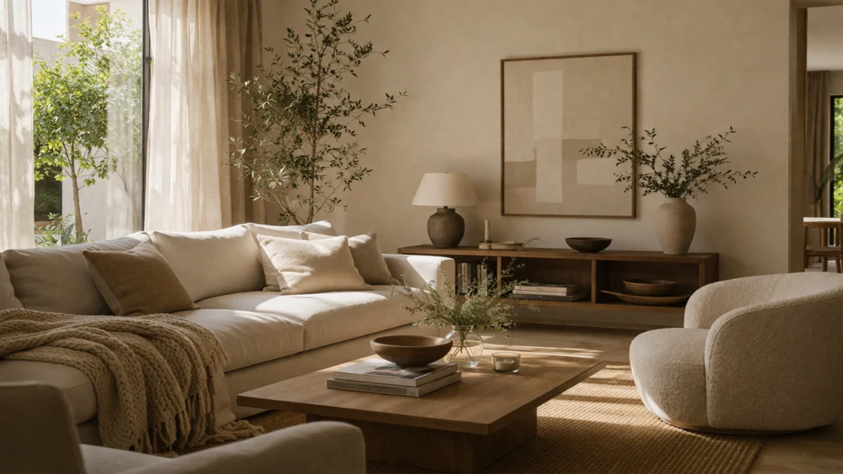 Designing a Calm and Comfortable Room 1 Calm and comfortable living room design with soft natural light and neutral tones